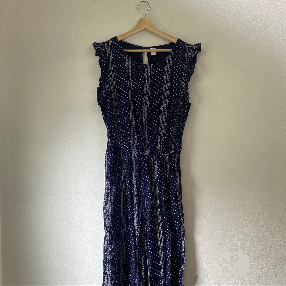 Old Navy Navy Print Jumpsuit